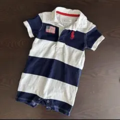 【Ralph Lauren】ストライプロンパース 6M（70）