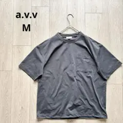 アーヴェヴェ グレー サイドドロストTシャツ シンプル カジュアル M