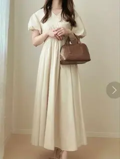 【新品タグ付】大きいサイズＬＬ　ジュノア　カシュクールバルーンスリーブワンピース