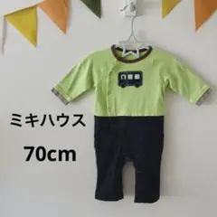 〈ベビー 70〉ミキハウス ロンパース 長袖