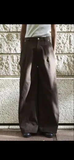 【CamphorWood】 スーパーワイドバギーポリエステルスラックス