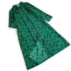 【美品】 クリーコンフォルト　22SS　ロングワンピース　花柄プリント　リボン付