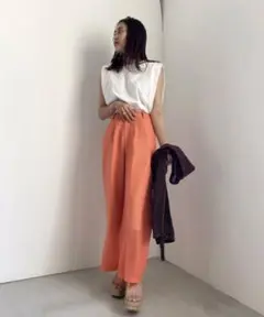 【 AMERI 】定価1万5000円 シアーテーパードパンツ