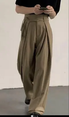 ベージュ サルエルパンツ XLサイズ