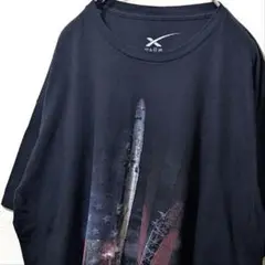 スペースX デカロゴ Tシャツ ブラック 黒 XL 古着