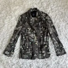 伊太利屋 長袖 ジャケット 総柄　Sサイズ