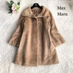 MaxMara テディベア女優コート アルパカ 比翼 Aライン キャメル 42