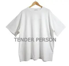 美品 TENDER PERSON ロゴ刺繍 クルーネック 半袖 Tシャツ