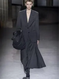 新品 dries van noten ストライプ ロングスカート グレー