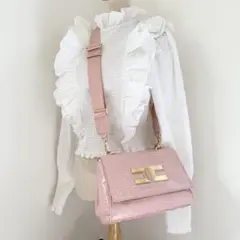 ほぼ未使用✨エリザベッタフランキ　2way ショルダーバッグ　クロコ型押し