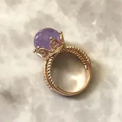 ミラーボールリング CZ 指輪 パープル
