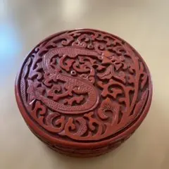 中国美術 堆朱 漆彫 龍紋樣烟皿 中国美術 堆朱 漆彫 龍紋樣烟皿 工芸品