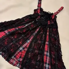 h.jelly h.NAOTO ワンピース　タータンチェック　赤