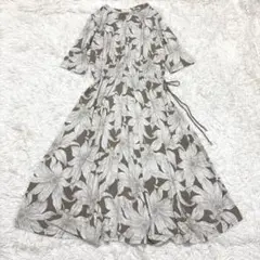 美品 DoCLASSE ドゥクラッセ カットソー ワンピース L 花柄 ドロスト