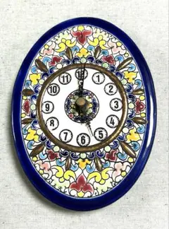 スペイン伝統工芸　セビリア焼　飾り絵皿　掛け時計