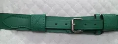 未使用　レディース　グリーン レザー ベルト ステッチ入り