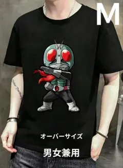 新品♪戦闘キャラクターTシャツ 男女兼用Ｍ 初代仮面ライダー(？)デザイン