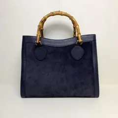 美品 GUCCI オールドグッチ バンブー ハンドバッグ スエード レザー