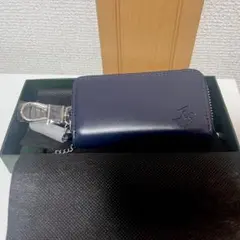 ビバリーヒルズポロクラブ ワンポイントポニーレザーキーケース ネイビー