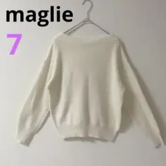 【maglie】リブ編み オフショルダー ニット　アイボリー　フォックス　7
