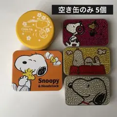 【新品4/5個】スヌーピー　空き缶　5個セット　スパークス缶　キラキラ缶