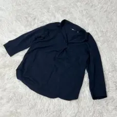 【c5792】UNIQLO レーヨンスキッパーブラウス　ブラック