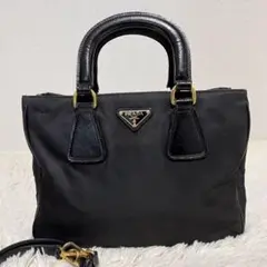 PRADA プラダ ハンドバッグ ガレリア ナイロン 2way ショルダー 黒