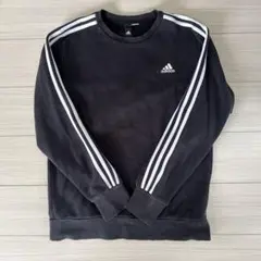 adidas ブラック トレーナー 3本ライン