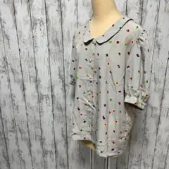 【美品】FEMMININO PRISCO 花柄 ドット柄 ブラウス 可愛い