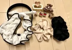 ★まとめ売り★ヘアアクセサリーセット シュシュ・クリップ・ヘアバンド