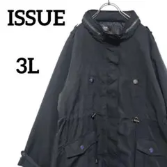 ISSUE モッズコート 3L フード付 ビッグシルエット ブラック