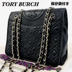 美品 トリーバーチ フレミング チェーンショルダーバッグ キルティング ブラック