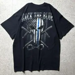 GILDAN 警察　ドクロ　スカル　ミリタリー　ストリート　黒　XL