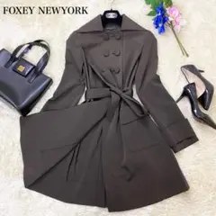 極美品◆フォクシーニューヨーク トレンチコート ロングコート ストレッチ○ 38