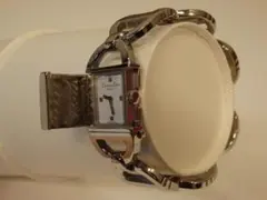 【美品】 DIOR パンディオラ スクエア CDロゴブレス シルバー 腕時計 美品】 DIOR パンディオラ スクエア CDロゴブレス シルバー