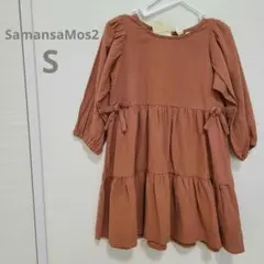 サマンサモスモス 95~100 パフスリーブティアードワンピース