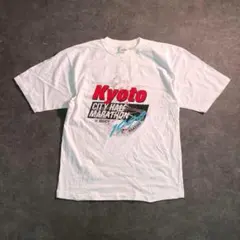 【diadora】京都 ハーフマラソン1999 Tシャツ 白古着usedSM44