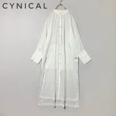 【美品】CYNICAL チンツ加工シアーロングシャツ　羽織り　シアーシャツ