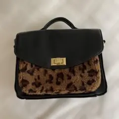 ♡ WEGO ヒョウ柄　黒　ショルダーバッグ　♡