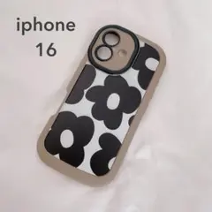 新品 iphone16ケース スマホケース 花柄 ソフト ブラウン