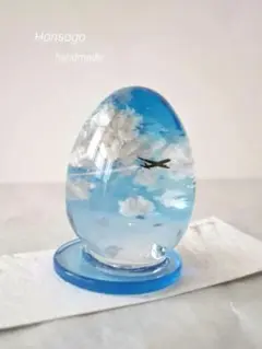 レジンアート☆雲と飛行機　雲レジン　オブジェ　ハンドメイド