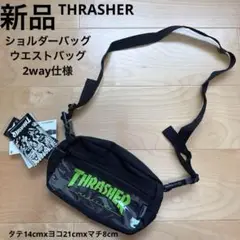 THRASHER スラッシャー　ショルダーバッグ　2way 黒　ライム　新品