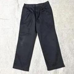 黒 フロントタック ストレートチノパンＷ32