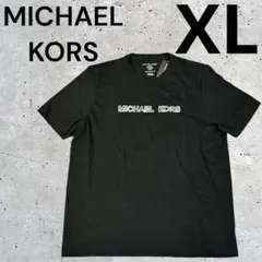Michael Kors マイケルコース Tシャツ XL 黒 ロゴ刺繍★◎