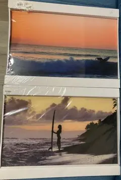 ガラスアートピクチャー2枚　ベイフロー