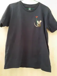 グラニフ レオレオニ 刺繍 ネイビー 半袖Tシャツ M