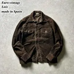 Euro古着》コーデュロイシャツジャケット　Loisスペイン製短丈ブラウンM相当
