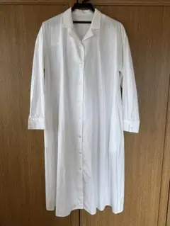 【美品】MIDIUMISOLID ホワイト シャツワンピース