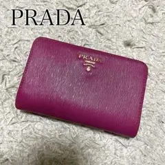 ✨激レア✨ プラダ 折り財布 L字ファスナー 金ロゴ ヴィッテロムーブ Wフック