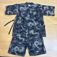 ドラゴン柄 甚平 120 くろわっさんすべべ